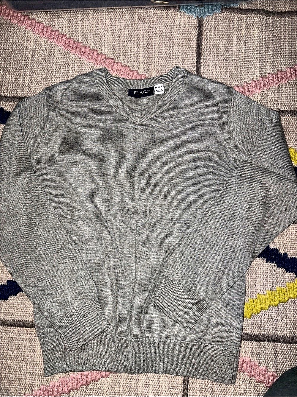 PLACE Boys Gray Sweater Size Medium (7/8) Like New